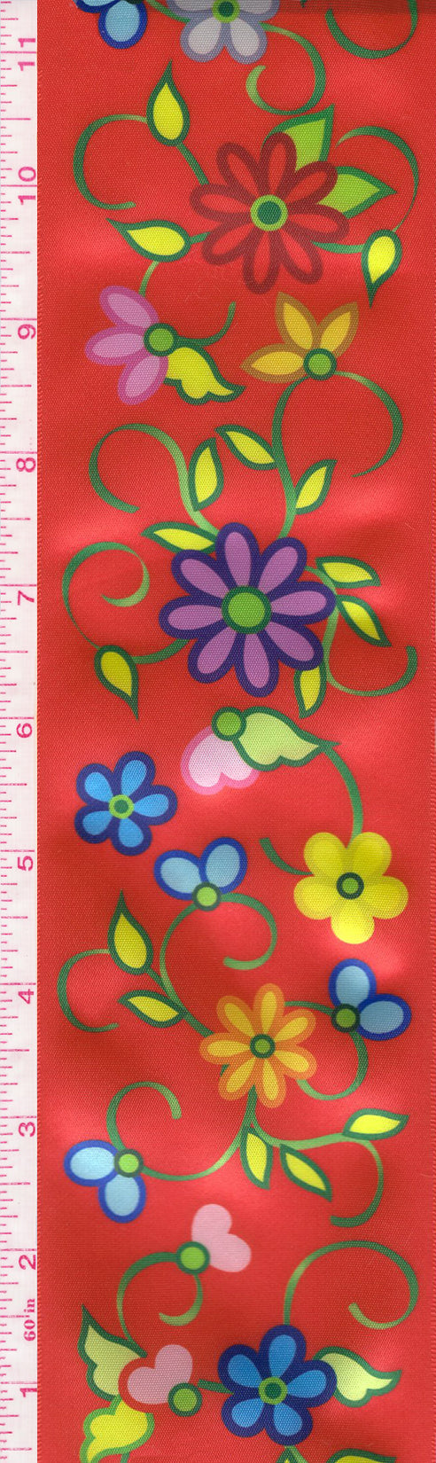 Kokom Flowers 2 RIbbon- Red