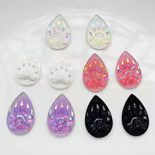Tear Drop Bear Paw Cabochons Set (Sold as a pair)