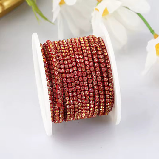 Mocha Opal Red Ss6- Chain Glass Rhinestones