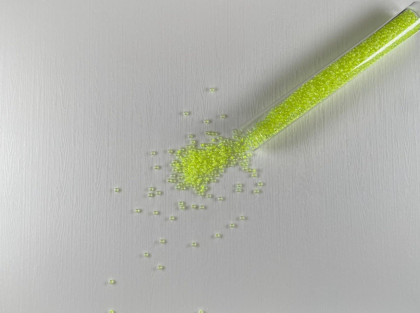 (Vial) Neon Yellow Seed Beads, Size 10/0