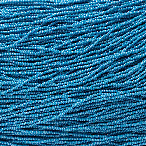 Opaque Dark Blue Strung- Czech Seed Beads size 13