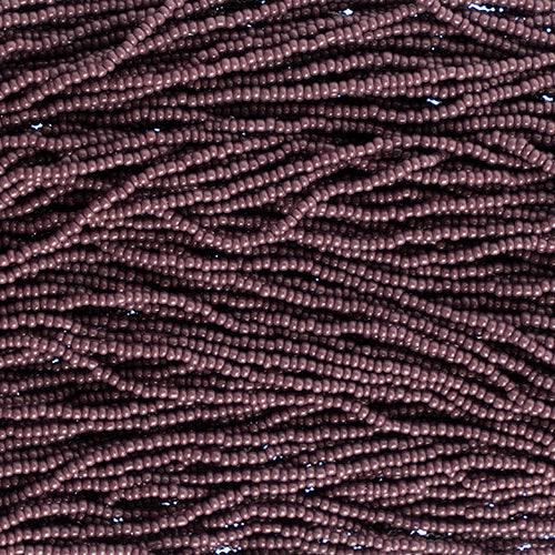 Opaque Dark Mauve Strung- Czech Seed Beads size 13