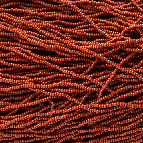 Opaque Light Brown Strung- Czech Seed Beads size 13