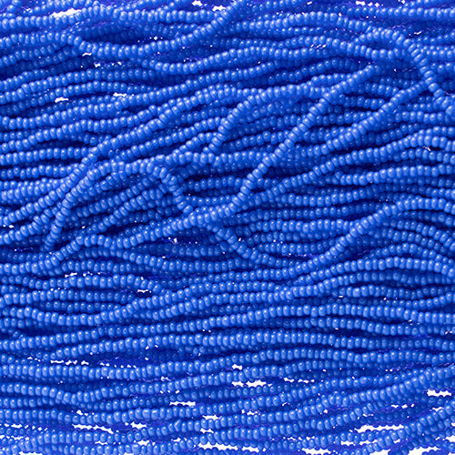 Opaque Medium Dark Blue Strung- Czech Seed Beads size 13