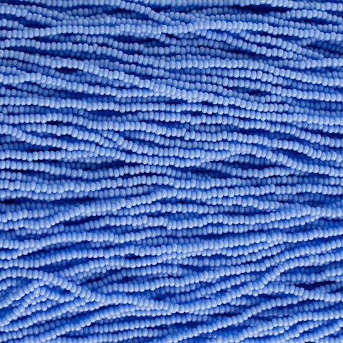 Opaque Pale Blue Strung- Czech Seed Beads size 13
