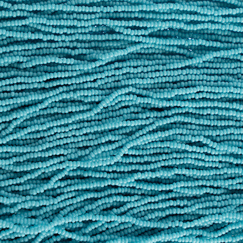 Opaque Turquoise Blue Strung- Czech Seed Beads size 13