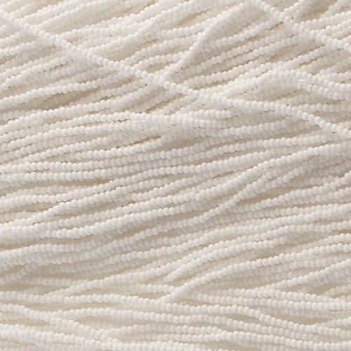 Opaque White Strung- Czech Seed Beads size 13