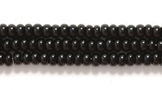 (Hank) Black Opaque Seed beads 11/0