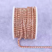 Peach, SS8 - Chain Glass Rhinestones