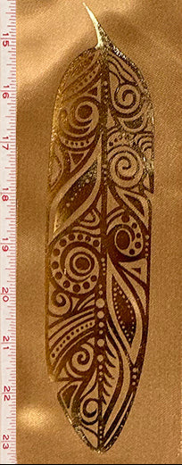 Feathers Metallic Ribbon (RI-FTHM-GBRN)