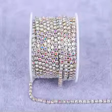 Sliver AB Crystal, SS8 - Chain Glass Rhinestones