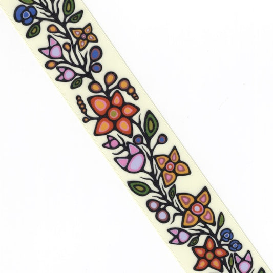 Ojibway Florals Ribbon- RI-JTF1-IVRY