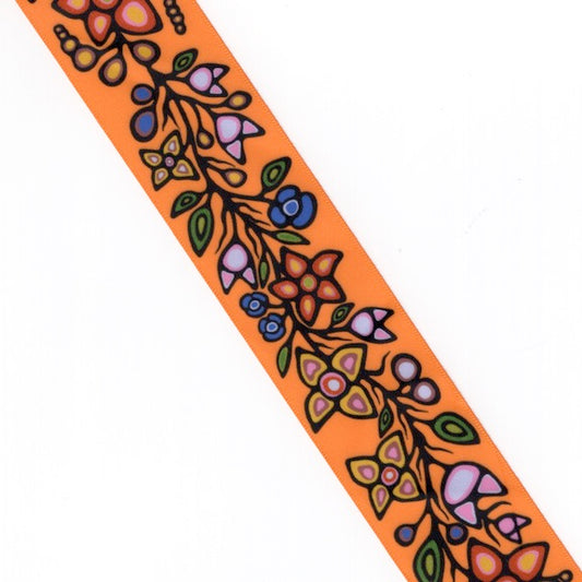 Ojibway Florals Ribbon- RI-JTF1-ORNG