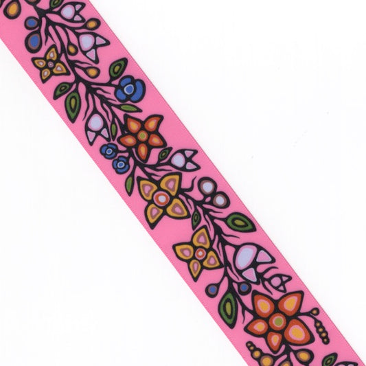 Ojibway Florals Ribbon- RI-JTF1-PINK