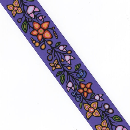 Ojibway Florals Ribbon- RI-JTF1-PURP