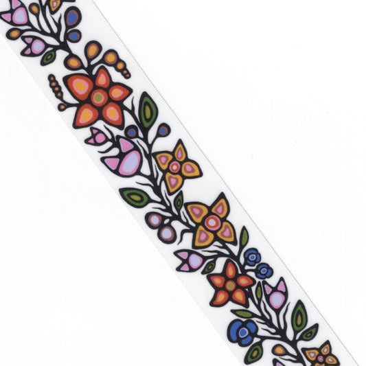 Ojibway Florals Ribbon- RI-JTF1-WHTE