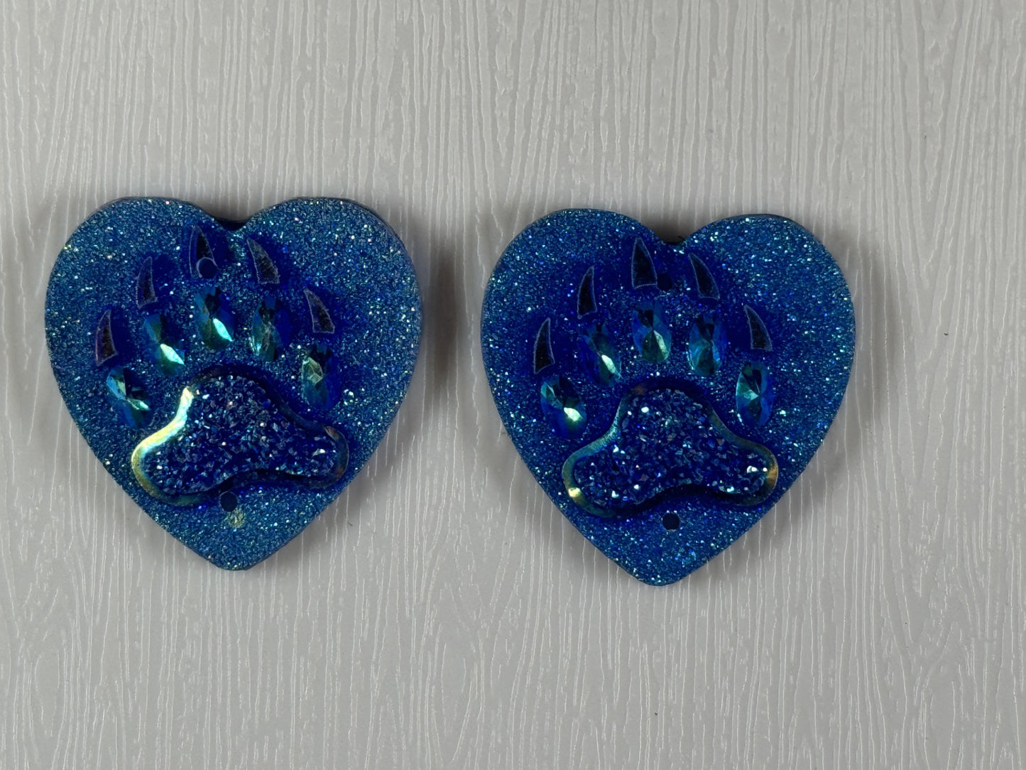 Heart Bear Paw Cabochons (1 piece each)